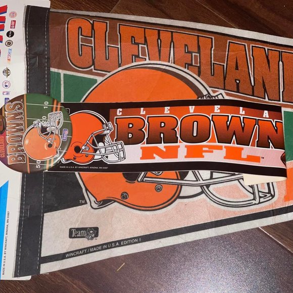 Cleveland Browns NFL  FUN PAK Pennant~Button~Sticker ~~WinCraft official VINTAGE - Picture 3 of 9